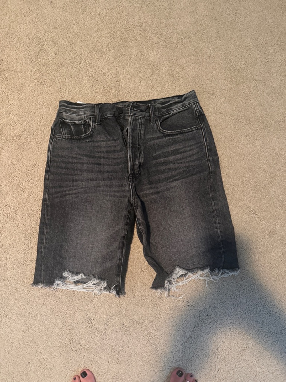 American Eagle Outfitters Black Washed Denim Shorts